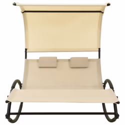 VidaXL 310548 chaise d'extérieur Linge Siège rembourré Acier, Textile Crème