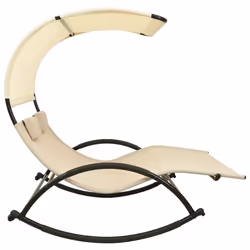 VidaXL 310548 chaise d'extérieur Linge Siège rembourré Acier, Textile Crème