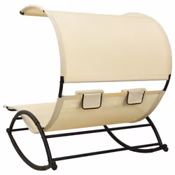 VidaXL 310548 chaise d'extérieur Linge Siège rembourré Acier, Textile Crème - Vue supplémentaire 4