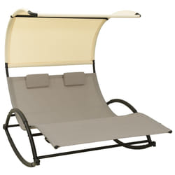 VidaXL 310549 chaise d'extérieur Linge Siège rembourré Acier, Textile Crème, Taupe