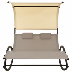 VidaXL 310549 chaise d'extérieur Linge Siège rembourré Acier, Textile Crème, Taupe