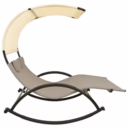 VidaXL 310549 chaise d'extérieur Linge Siège rembourré Acier, Textile Crème, Taupe