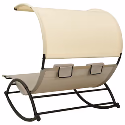 VidaXL 310549 chaise d'extérieur Linge Siège rembourré Acier, Textile Crème, Taupe - Vue supplémentaire 4