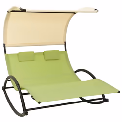 VidaXL 310550, Linge, Siège rembourré, Acier, Textile, Crème, Vert, 1390 mm, 1800 mm