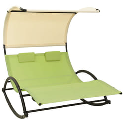 VidaXL 310550 chaise d'extérieur Linge Siège rembourré Acier, Textile Crème, Vert
