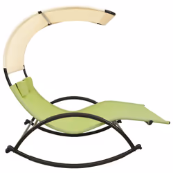 VidaXL 310550 chaise d'extérieur Linge Siège rembourré Acier, Textile Crème, Vert