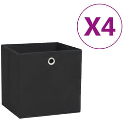 Vidaxl - Boîtes de rangement 4 pcs Tissu intissé 28x28x28 cm Noir