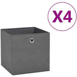 Vidaxl - Boîtes de rangement 4 pcs Tissu intissé 28x28x28 cm Gris