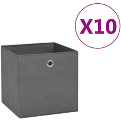 vidaXL Boîtes de rangement 10 pcs Tissu intissé 28x28x28 cm Gris