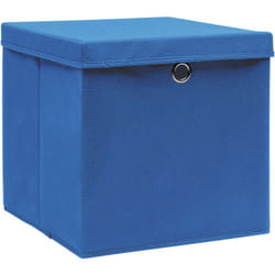 vidaXL Boîtes de rangement avec couvercles 10 pcs 28x28x28 cm Bleu - TU