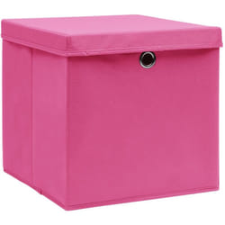 Boîtes de rangement avec couvercles 4 pcs 28x28x28 cm Rose Vidaxl