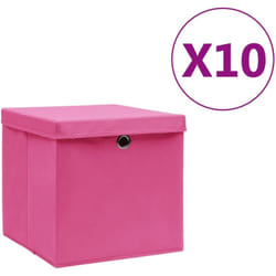 Vidaxl - Boîtes de rangement avec couvercles 10 pcs 28x28x28 cm Rose