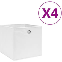 Vidaxl - Boîtes de rangement 4 pcs Tissu intissé 28x28x28 cm Blanc