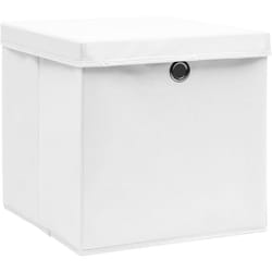 Boîtes de rangement avec couvercles 10 pcs 28x28x28 cm Blanc Vidaxl