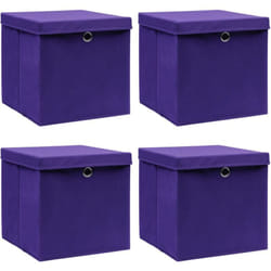 Vidaxl - Boîtes de rangement avec couvercles 4 pcs 28x28x28 cm Violet