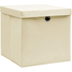 Vidaxl - Boîtes de rangement avec couvercles 10 pcs 28x28x28 cm Crème