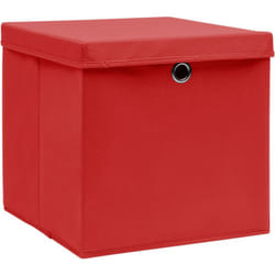 Vidaxl - Boîtes de rangement avec couvercles 4 pcs 28x28x28 cm Rouge
