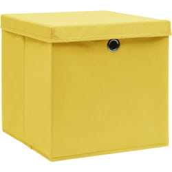 Vidaxl - Boîtes de rangement avec couvercles 10 pcs 28x28x28 cm Jaune