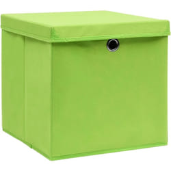 Vidaxl - Boîtes de rangement avec couvercles 10 pcs 28x28x28 cm Vert