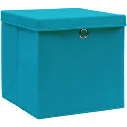 Vidaxl - Boîtes de rangement avec couvercles 10pcs 28x28x28cm Bleu azuré