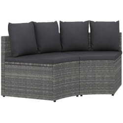 Salon De Jardin 2 Pcs Avec Coussins Résine Tressée Gris
