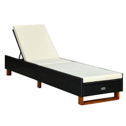 VidaXL 310472 chaise d'extérieur Linge Siège rembourré Bois d'acacia, Polyester, Polyuréthane, Acier Crème, Blanc