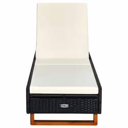 VidaXL 310472 chaise d'extérieur Linge Siège rembourré Bois d'acacia, Polyester, Polyuréthane, Acier Crème, Blanc