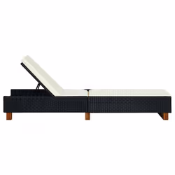 VidaXL 310472 chaise d'extérieur Linge Siège rembourré Bois d'acacia, Polyester, Polyuréthane, Acier Crème, Blanc