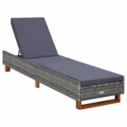 VidaXL 310473, Linge, Siège rembourré, Bois d'acacia, Polyester, Polyuréthane, Acier, Gris, 550 mm, 2000 mm