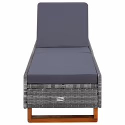 VidaXL 310473 chaise d'extérieur Linge Siège rembourré Bois d'acacia, Polyester, Polyuréthane, Acier Gris