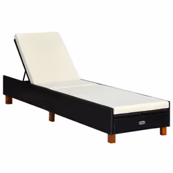 VidaXL 310474, Linge, Siège rembourré, Bois d'acacia, Polyester, Polyuréthane, Acier, Crème, Blanc, 550 mm, 2000 mm