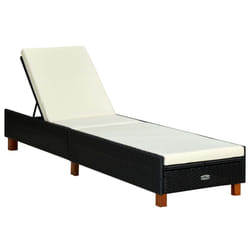VidaXL 310474 chaise d'extérieur Linge Siège rembourré Bois d'acacia, Polyester, Polyuréthane, Acier Crème, Blanc