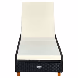 VidaXL 310474 chaise d'extérieur Linge Siège rembourré Bois d'acacia, Polyester, Polyuréthane, Acier Crème, Blanc
