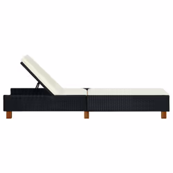 VidaXL 310474 chaise d'extérieur Linge Siège rembourré Bois d'acacia, Polyester, Polyuréthane, Acier Crème, Blanc
