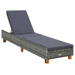 VidaXL 310475 chaise d'extérieur Linge Siège rembourré Bois d'acacia, Polyester, Polyuréthane, Acier Gris