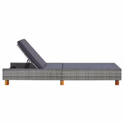 VidaXL 310475 chaise d'extérieur Linge Siège rembourré Bois d'acacia, Polyester, Polyuréthane, Acier Gris