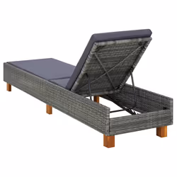 VidaXL 310475 chaise d'extérieur Linge Siège rembourré Bois d'acacia, Polyester, Polyuréthane, Acier Gris - Vue supplémentaire 4