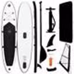 vidaXL Ensemble de planche SUP gonflable avec voile Noir et blanc - TU