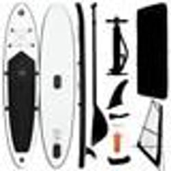 vidaXL Ensemble de planche SUP gonflable avec voile Noir et blanc - TU