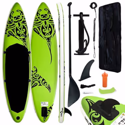 vidaXL Ensemble de planche SUP gonflable 305x76x15 cm Vert - TU