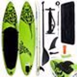 vidaXL Ensemble de planche SUP gonflable 366x76x15 cm Vert - TU