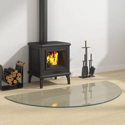 Vidaxl - Plaque de verre de cheminée Demi-rond 1200x600 mm
