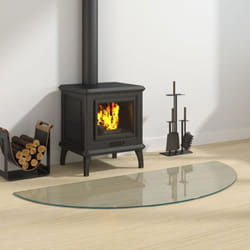 Plaque de verre de cheminée Demi-rond 1200x500 mm Vidaxl