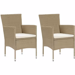VidaXL 310553, Terrace, Siège rembourré, Polyester, Polyuréthane, Acier, Crème, Blanc, 530 mm, 580 mm