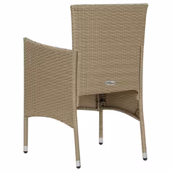 VidaXL 310564 chaise d'extérieur Terrace Siège rembourré Polyester, Polyuréthane, Acier Crème, Blanc - Vue supplémentaire 5