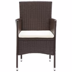 VidaXL 310565 chaise d'extérieur Terrace Siège rembourré Polyester, Polyuréthane, Acier Crème, Blanc - Vue supplémentaire 4