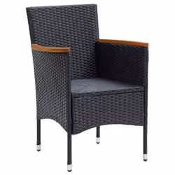 VidaXL 310566 chaise d'extérieur Terrace Siège rembourré Bois d'acacia, Polyester, Polyuréthane, Acier Noir, Crème, Blanc