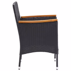 VidaXL 310566 chaise d'extérieur Terrace Siège rembourré Bois d'acacia, Polyester, Polyuréthane, Acier Noir, Crème, Blanc - Vue supplémentaire 5