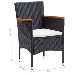 VidaXL 310566 chaise d'extérieur Terrace Siège rembourré Bois d'acacia, Polyester, Polyuréthane, Acier Noir, Crème, Blanc - Vue supplémentaire 8