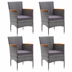 VidaXL 310567, Terrace, Siège rembourré, Bois d'acacia, Polyester, Polyuréthane, Acier, Gris, 550 mm, 580 mm